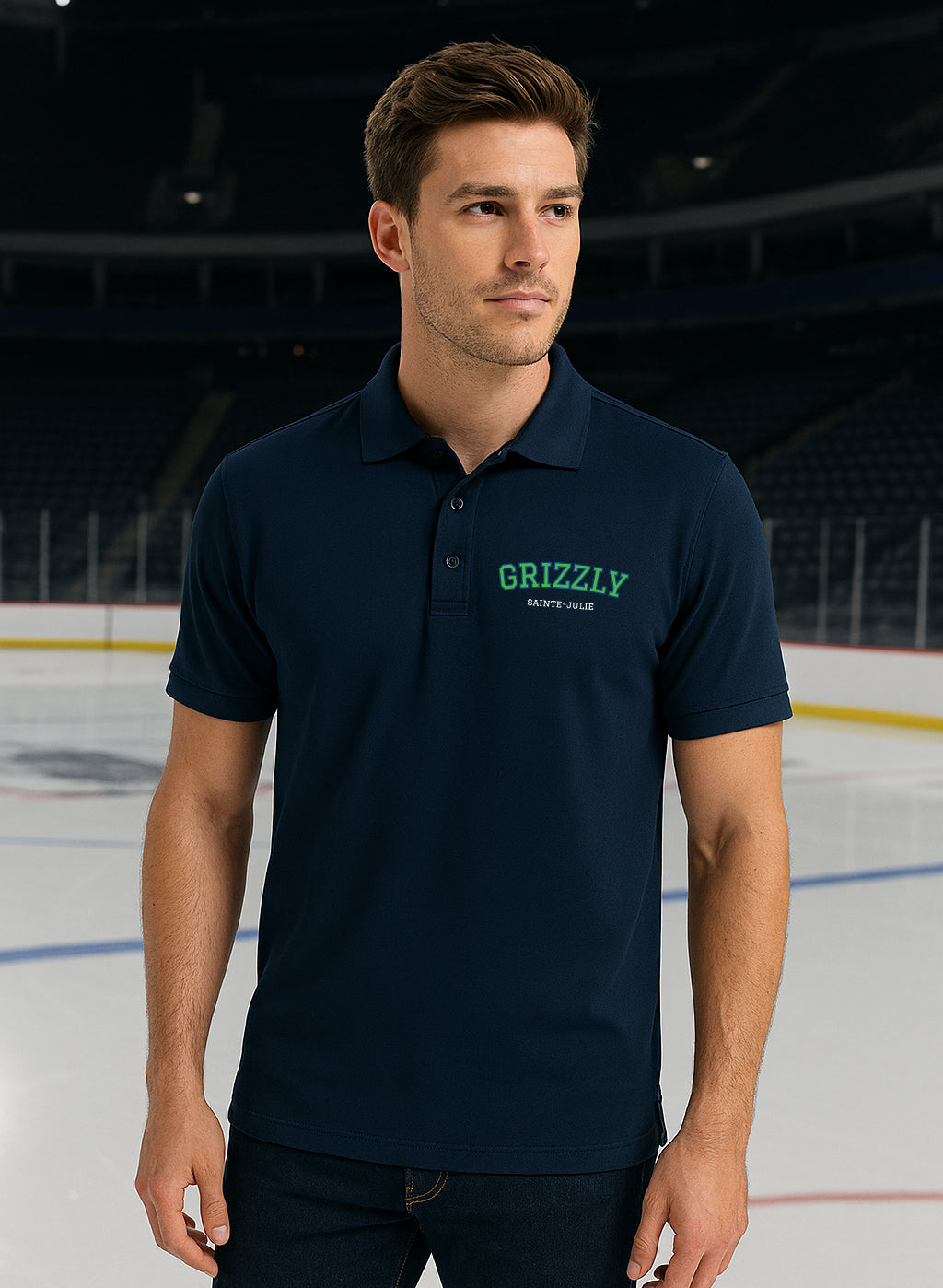 Polo pour homme - Grizzly de Sainte-Julie